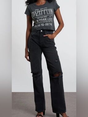 Boyish The Ziggy High Rise Relaxed Straight Leg Jeans in Fatal Attraction